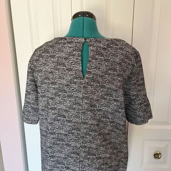 Adrienne Vittadini Cotton Tweed Shift Knee Length Unlined Tunic Dress - Picture 11 of 13